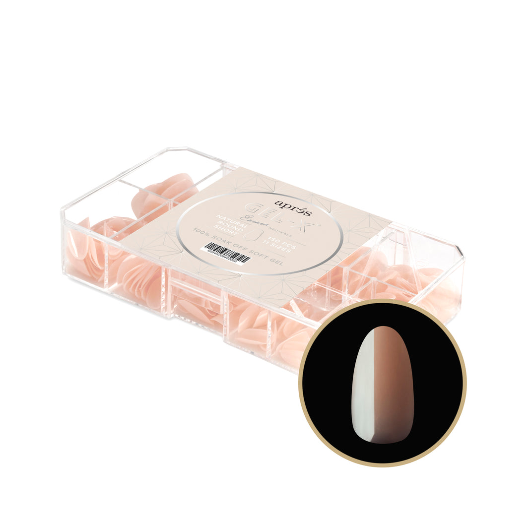 Neutrals Gel-X® Emma Natural Round Short Box of Tips - 11 Sizes (150pcs)