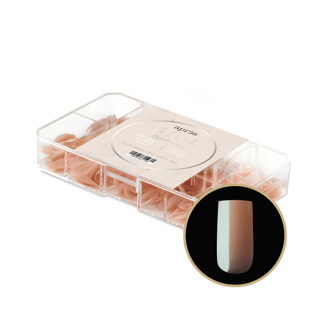 Neutrals Gel-X® Emma Natural Square Short Box of Tips - 11 Sizes (150pcs)