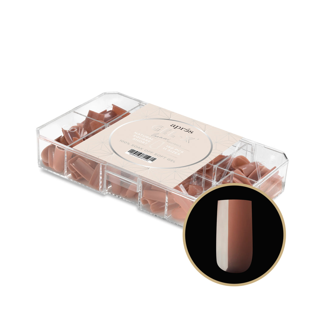 Neutrals Gel-X® Imani Natural Square Short Box of Tips - 11 Sizes (150pcs)