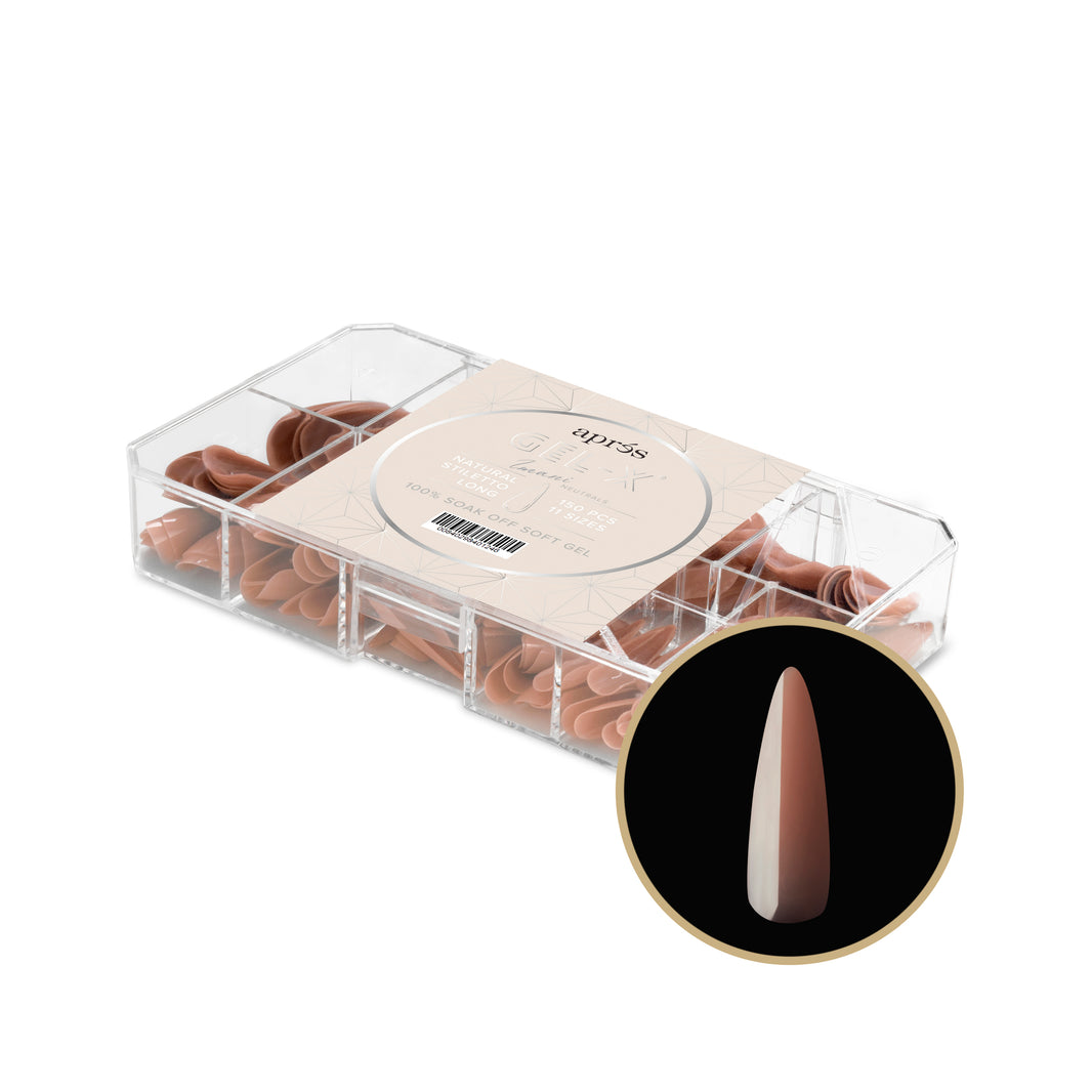 Neutrals Gel-X® Imani Natural Stiletto Long Box of Tips - 11 Sizes (150pcs)