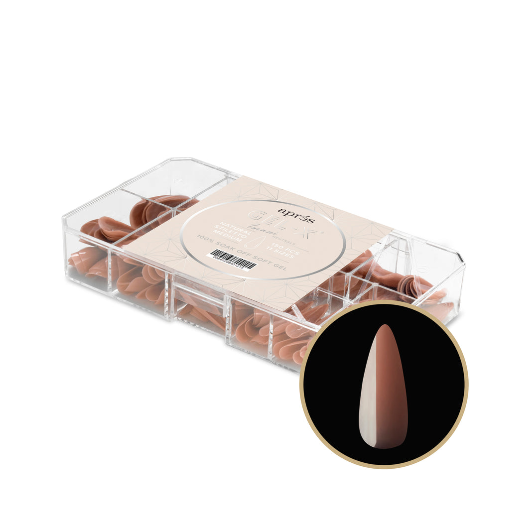 Neutrals Gel-X® Imani Natural Stiletto Medium Box of Tips - 11 Sizes (150pcs)