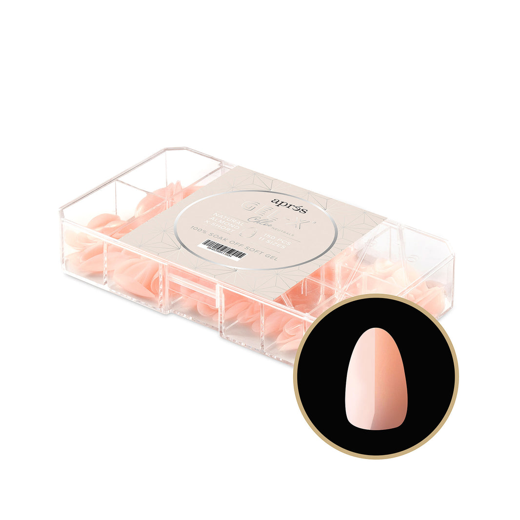 Neutrals Gel-X® Chloe Natural Almond Extra Short Box of Tips - 11 Sizes (150pcs)