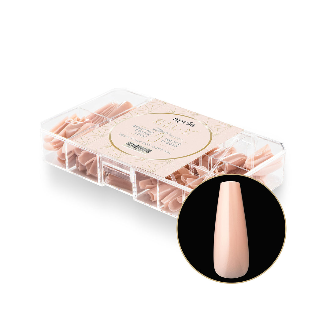 Neutrals Gel-X® Maisie Sculpted Coffin Long Box of Tips - 11 Sizes (150pcs)