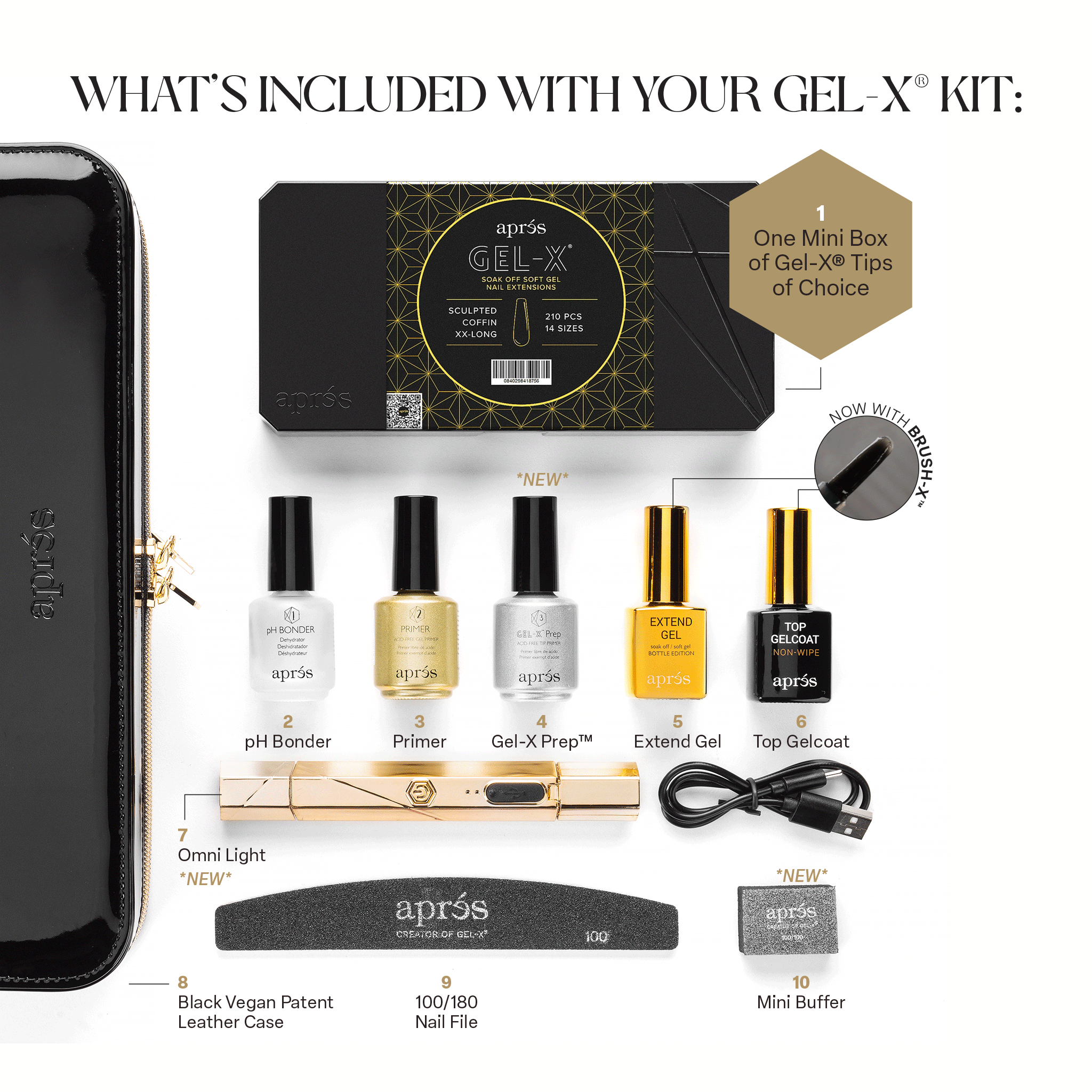 apres GEL-X ネイルエクステンションチップ、ライトセット apres GEL-X ネイルエクステンションチップ、ライトセット Gel-X