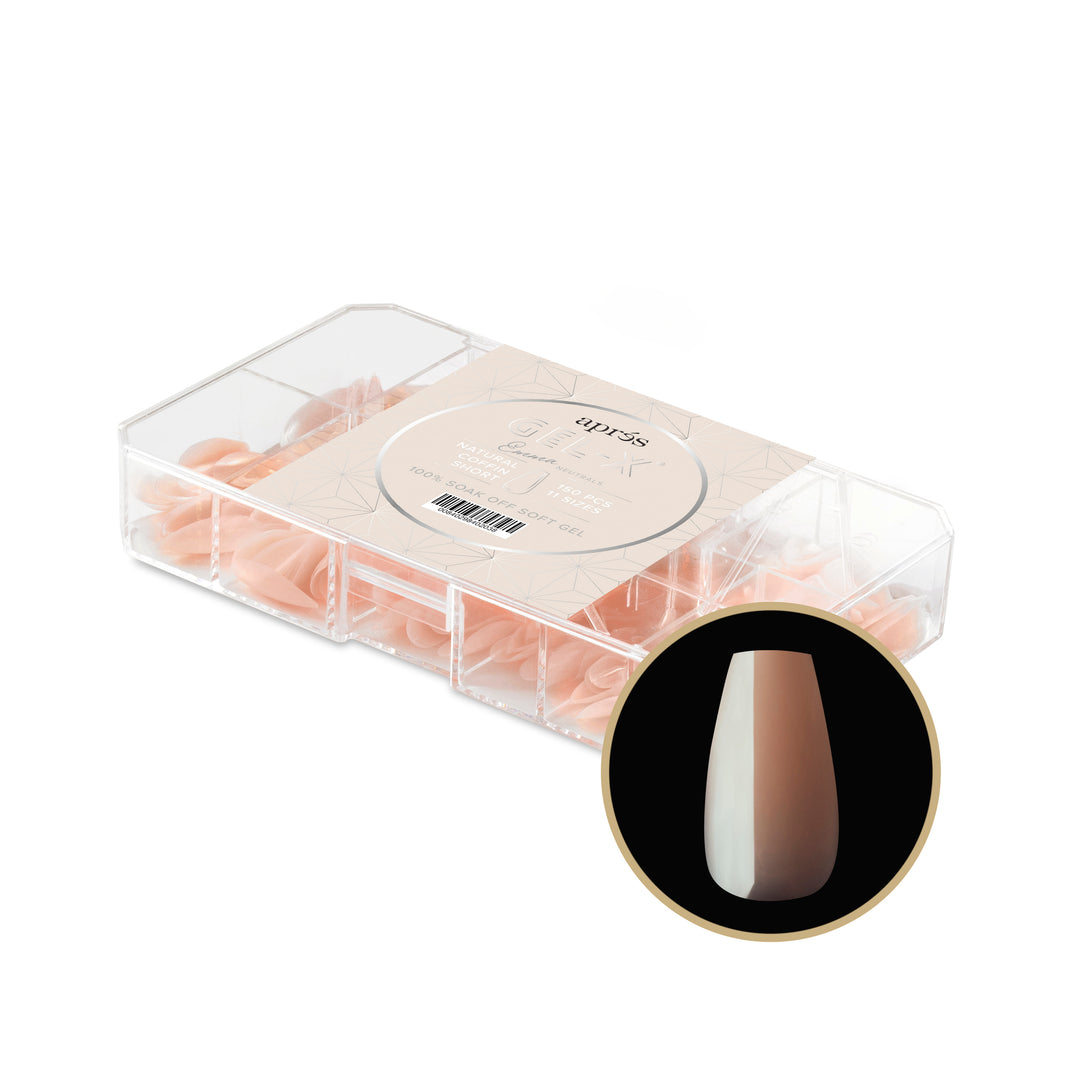 Neutrals Gel-X® Emma Natural Coffin Short Box of Tips - 11 Sizes (150pcs)