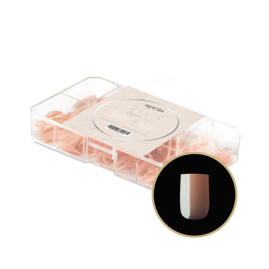 Neutrals Gel-X® Emma Natural Square Extra Short Box of Tips - 11 Sizes (150pcs)
