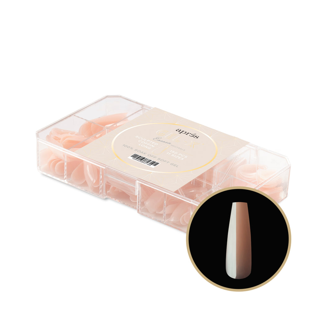 Neutrals Gel-X® Emma Sculpted Coffin Long Box of Tips - 11 Sizes (150pcs)