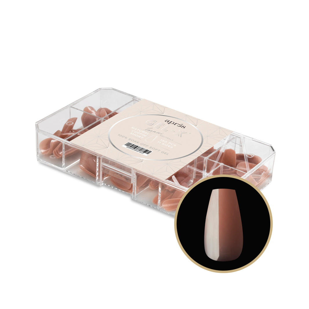 Neutrals Gel-X® Imani Natural Coffin Short Box of Tips - 11 Sizes (150pcs)
