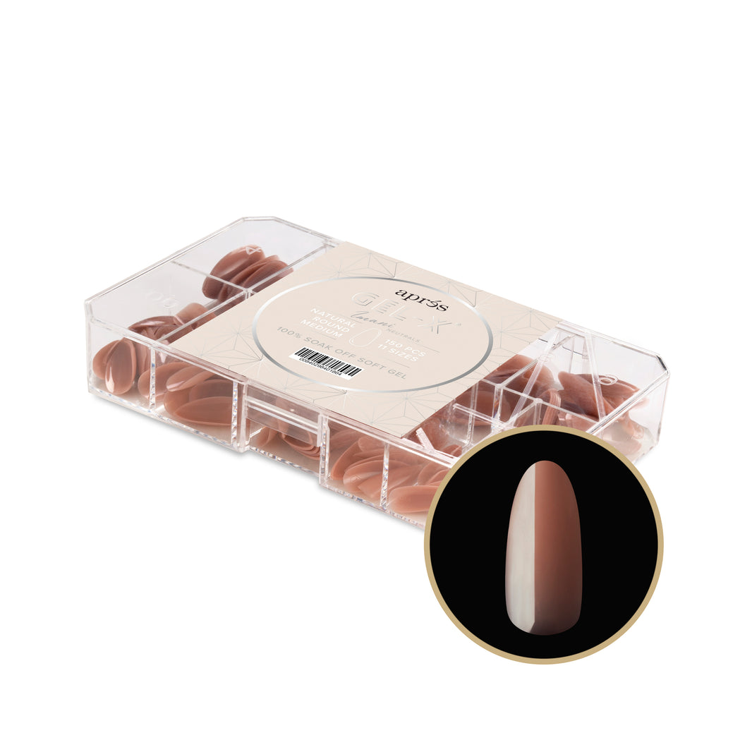 Neutrals Gel-X® Imani Natural Round Medium Box of Tips - 11 Sizes (150pcs)