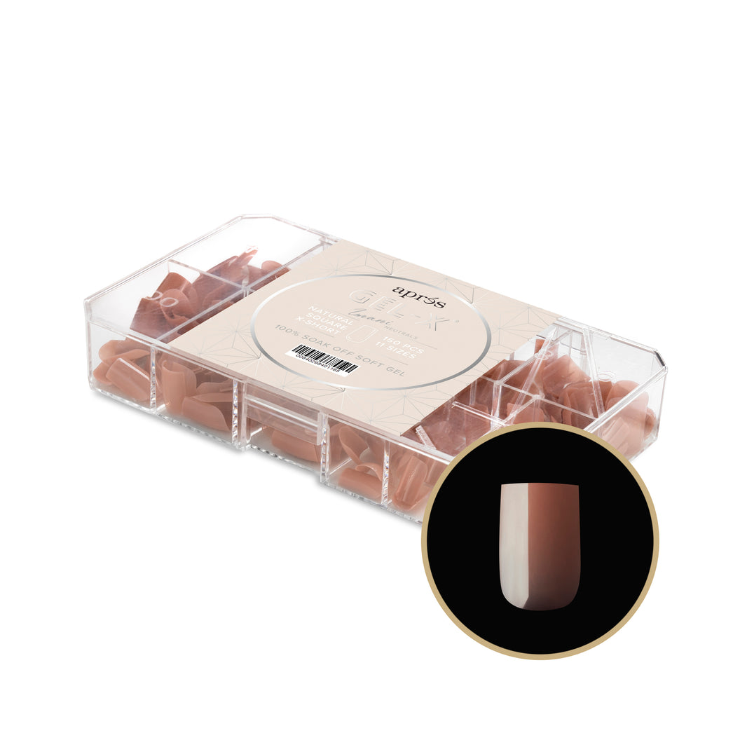 Neutrals Gel-X® Imani Natural Square Extra Short Box of Tips - 11 Sizes (150pcs)