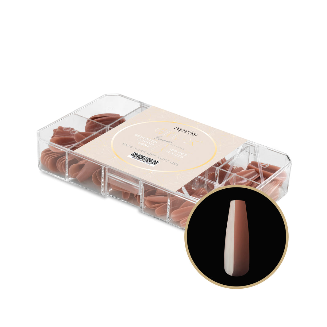 Neutrals Gel-X® Imani Sculpted Coffin Long Box of Tips - 11 Sizes (150pcs)