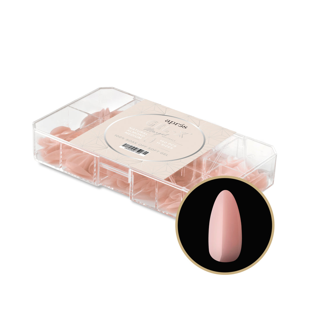 Neutrals Gel-X® Margot Natural Almond Medium Box of Tips - 11 Sizes (150pcs)
