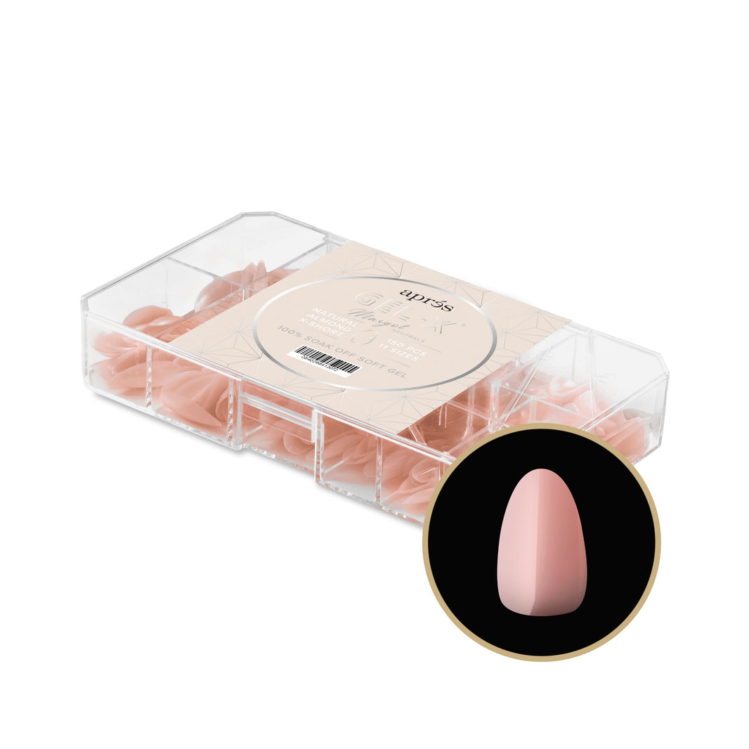 Neutrals Gel-X® Margot Natural Almond Extra Short Box of Tips - 11 Sizes (150pcs)