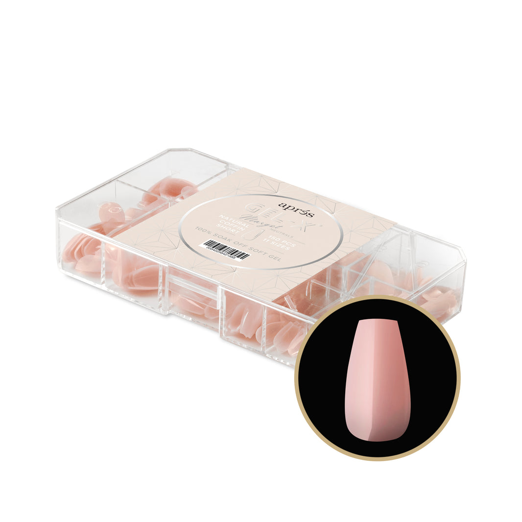 Neutrals Gel-X® Margot Natural Coffin Short Box of Tips - 11 Sizes (150pcs)