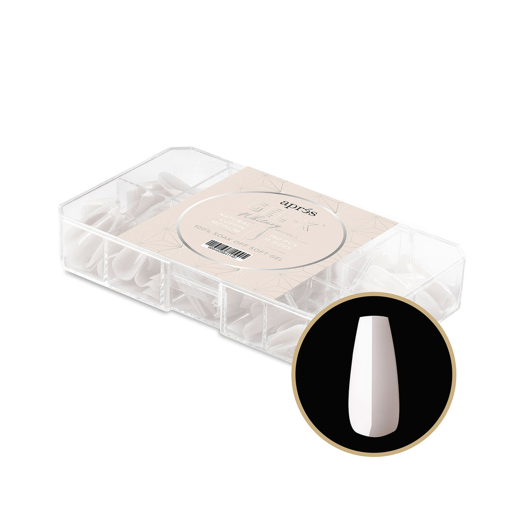 Neutrals Gel-X® Whitney Natural Coffin Medium Box of Tips - 11 Sizes (150pcs)
