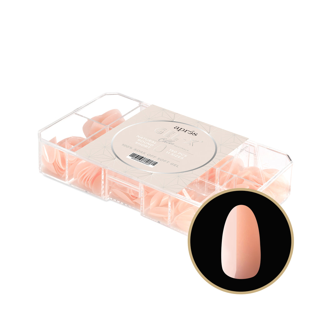Neutrals Gel-X® Chloe Natural Round Short Box of Tips - 11 Sizes (150pcs)