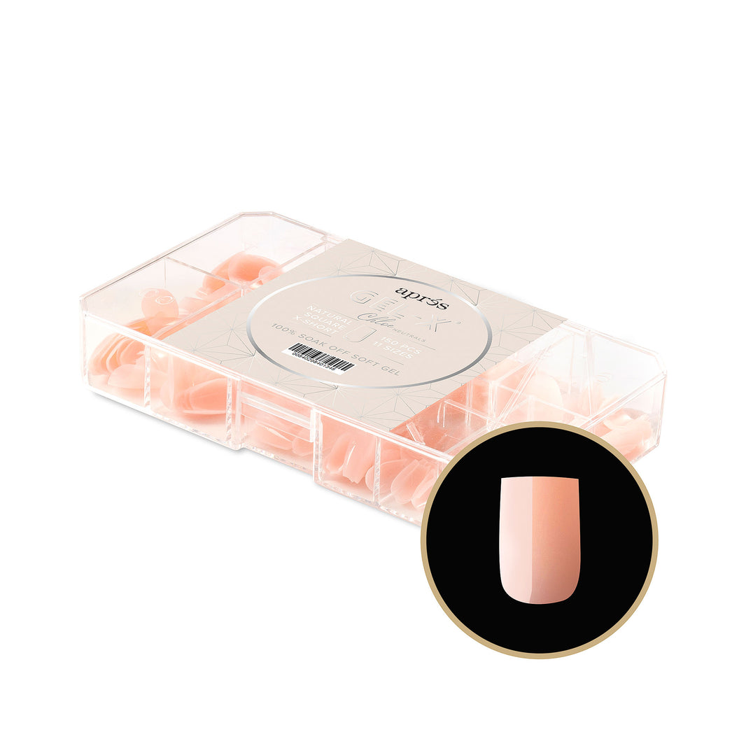 Neutrals Gel-X® Chloe Natural Square Extra Short Box of Tips - 11 Sizes (150pcs)