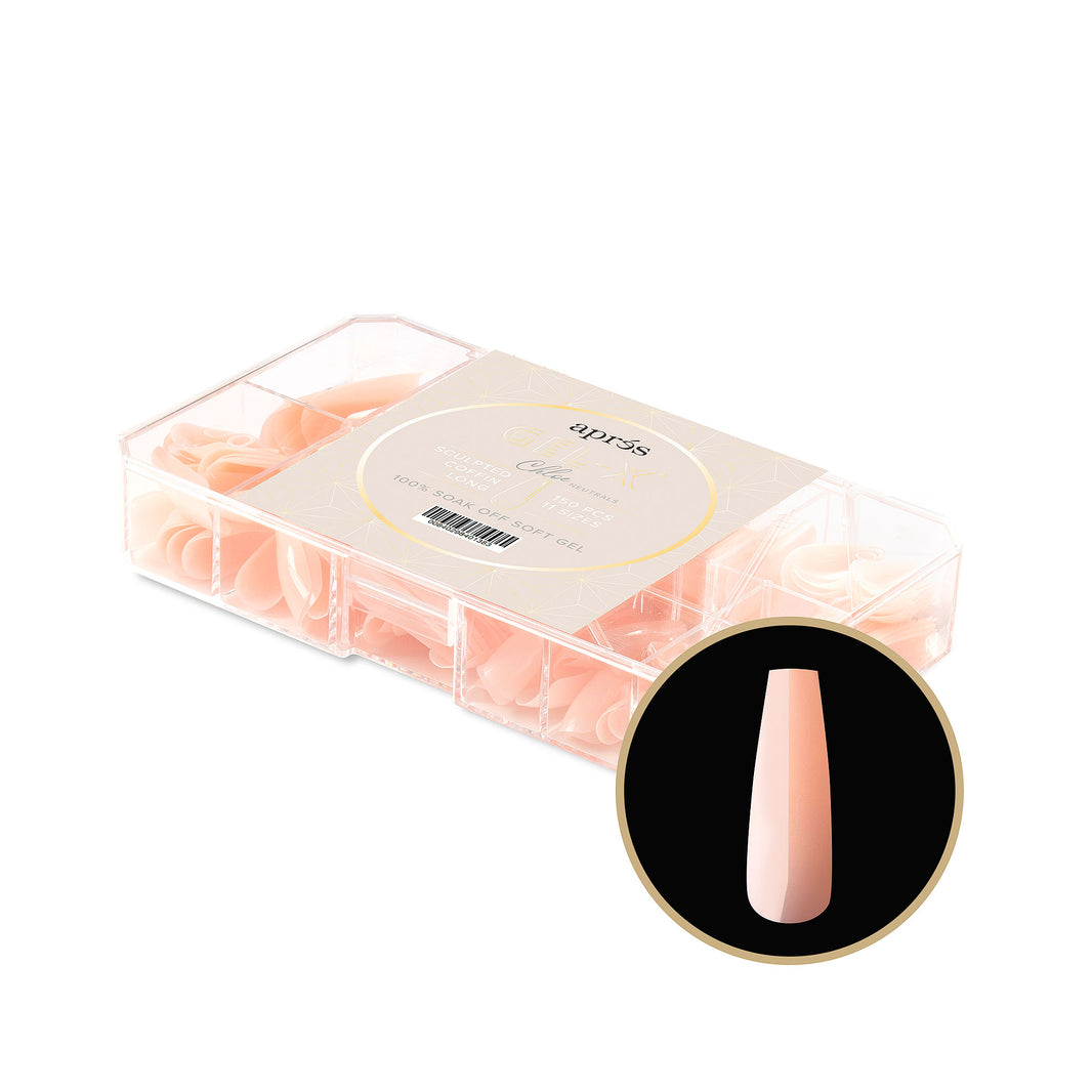 Neutrals Gel-X® Chloe Sculpted Coffin Long Box of Tips - 11 Sizes (150pcs)