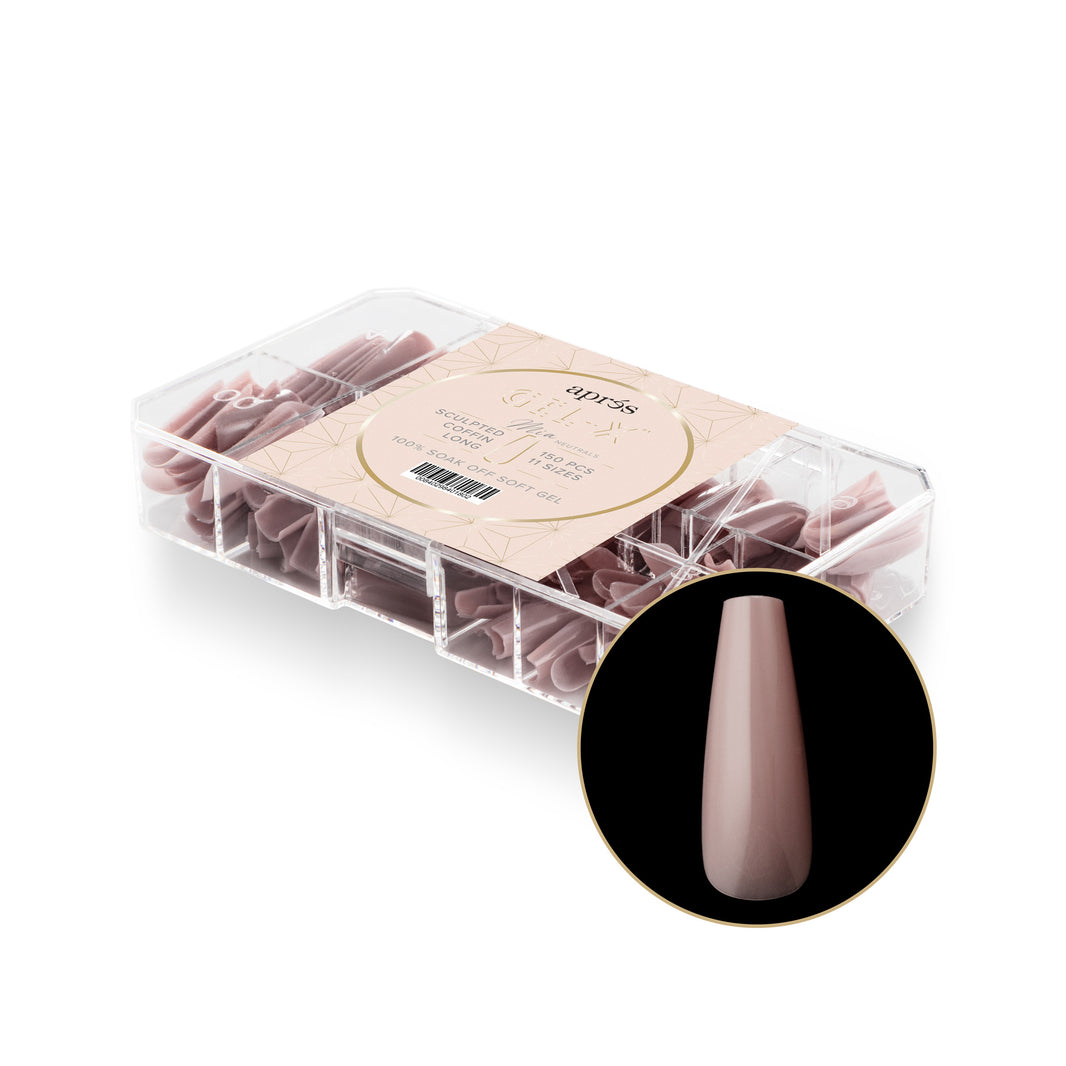 Neutrals Gel-X® Mia Sculpted Coffin Long Box of Tips - 11 Sizes (150pcs)