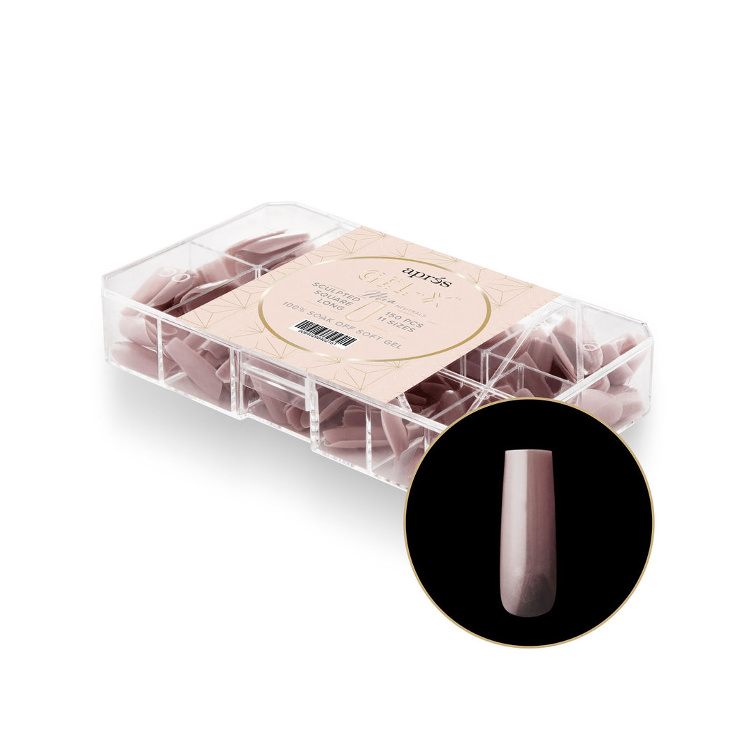 Neutrals Gel-X® Mia Sculpted Square Long Box of Tips - 11 Sizes (150pcs)