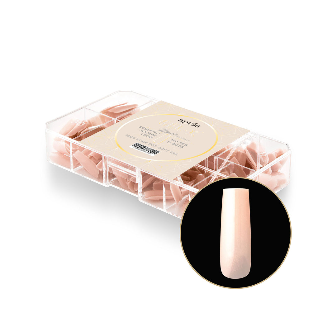 Neutrals Gel-X® Maisie Sculpted Square Long Box of Tips - 11 Sizes (150pcs)
