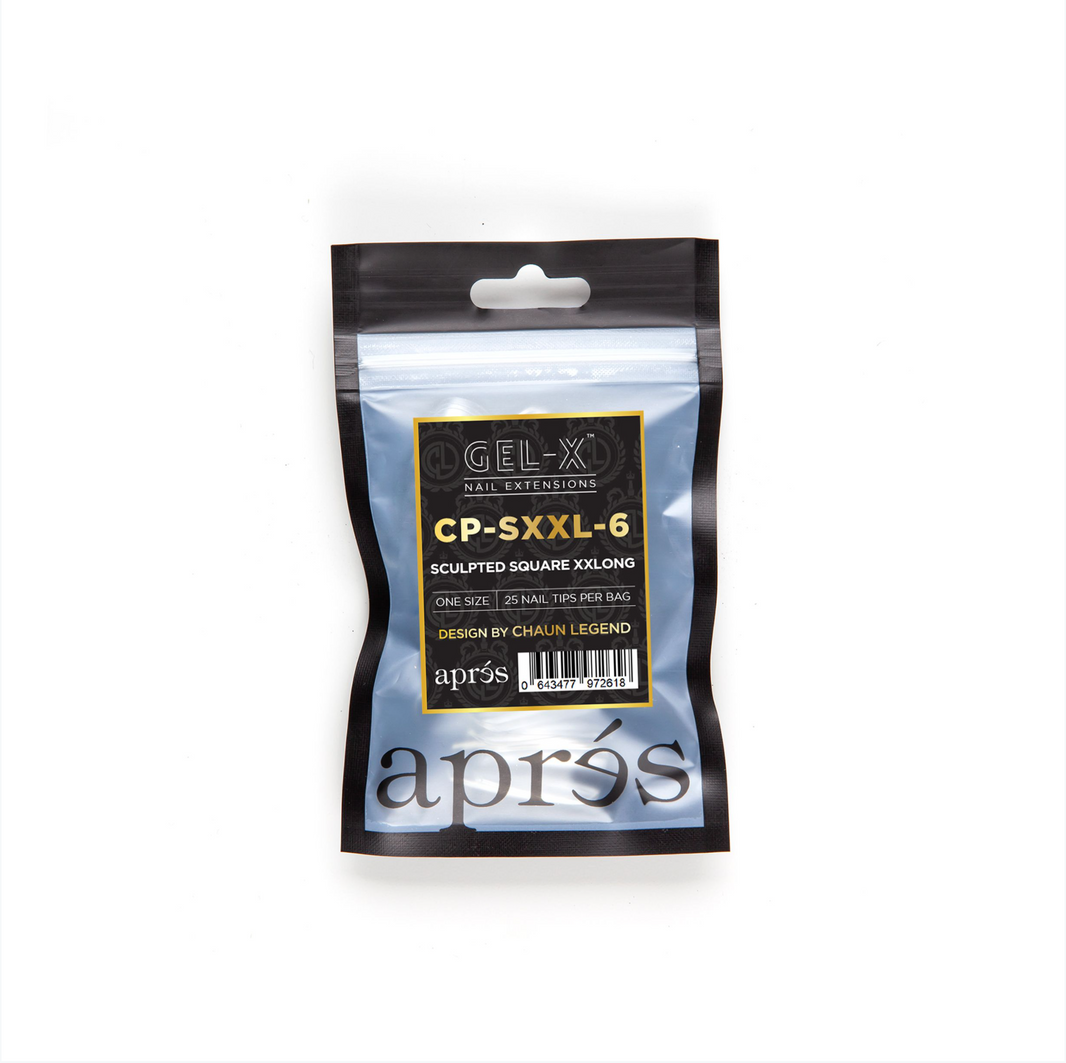 Chaun Legend x Aprés Gel-X® Tips - Sculpted  Square Extra Extra Long refill bag